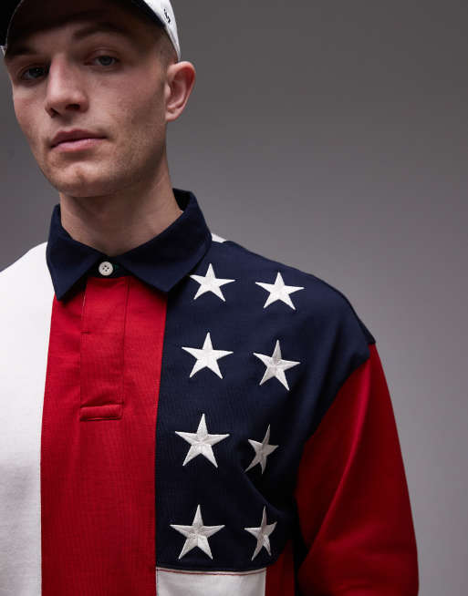 Tommy Hilfiger americana flag rugby shirt in red, 4 of 4