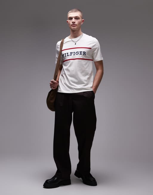 Tommy Hilfiger - Americana - Råhvid T-shirt med farveblokke, 4 af 5