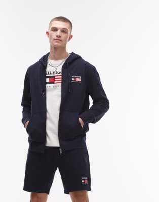 Tommy Hilfiger Tommy Hilfiger americana zip through hoodie in navy