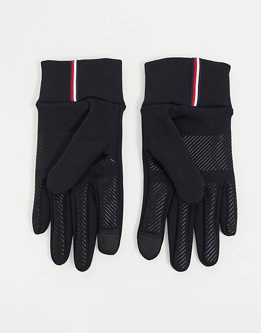 Tommy Hilfiger antibacterial protective gloves in black with logo |