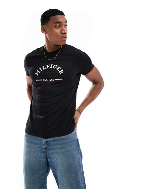 Tommy Hilfiger arch logo t-shirt in black - view 1