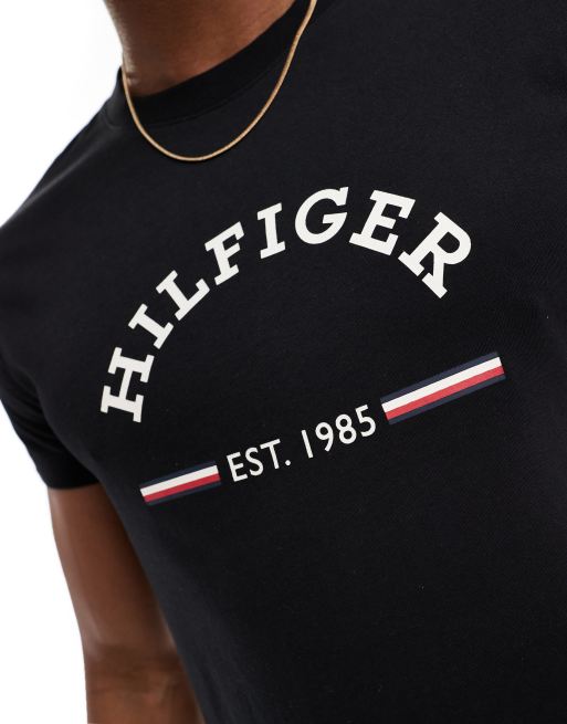 Tommy Hilfiger arch logo t-shirt in black, 2 of 4