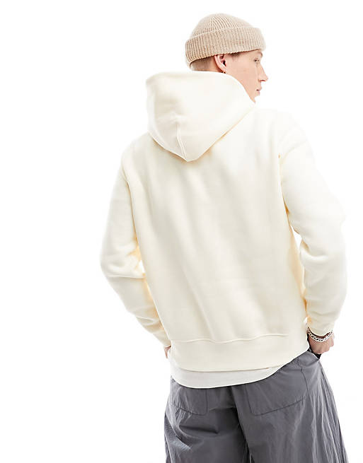 Tommy Hilfiger arched varsity hoodie in cream | ASOS