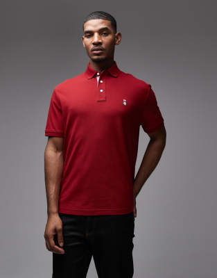 Tommy Hilfiger archive crest polo shirt in red