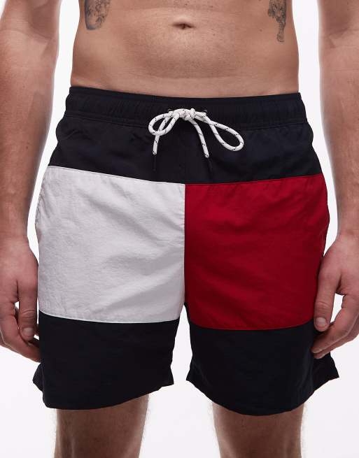 Tommy Hilfiger archive flag drawstring swim shorts in navy, 5 of 5