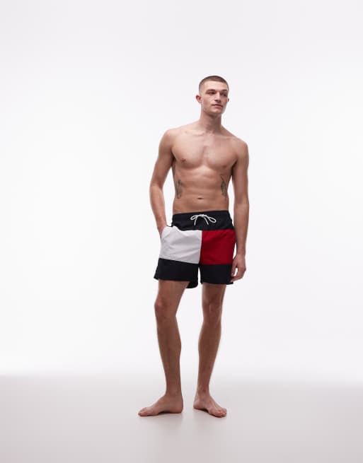 Tommy Hilfiger - Archive - Marineblå badeshorts med løbesnor og flaglogo, 2 af 5