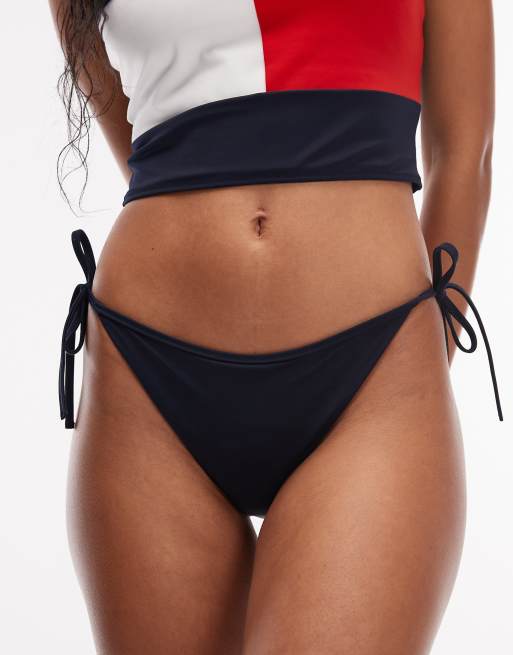 Tommy Hilfiger – Archive – Mörk, marinblå bikiniunderdel med knytning i sidan , 2 av 4