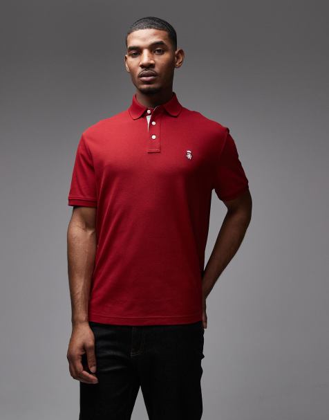 Tommy Hilfiger – Archive – Röd pikétröja med emblem - view 1