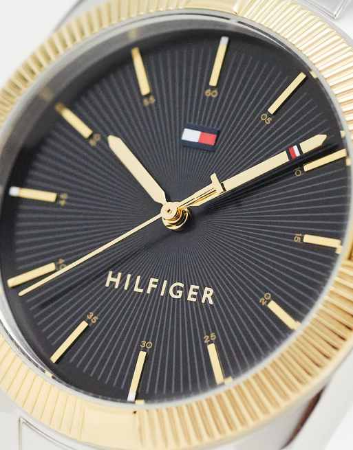 Tommy Hilfiger - Armbåndsur til kvinder med sort urskive i guld-/sølvfarve, 2 af 4