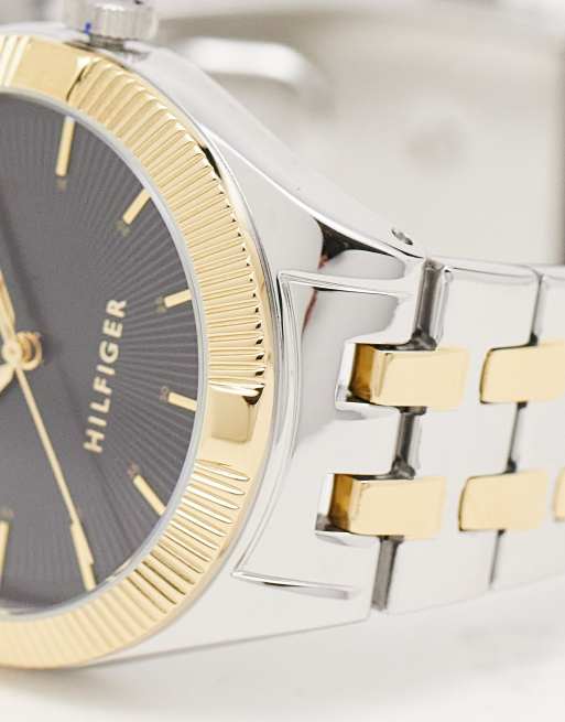 Tommy Hilfiger - Armbåndsur til kvinder med sort urskive i guld-/sølvfarve, 4 af 4