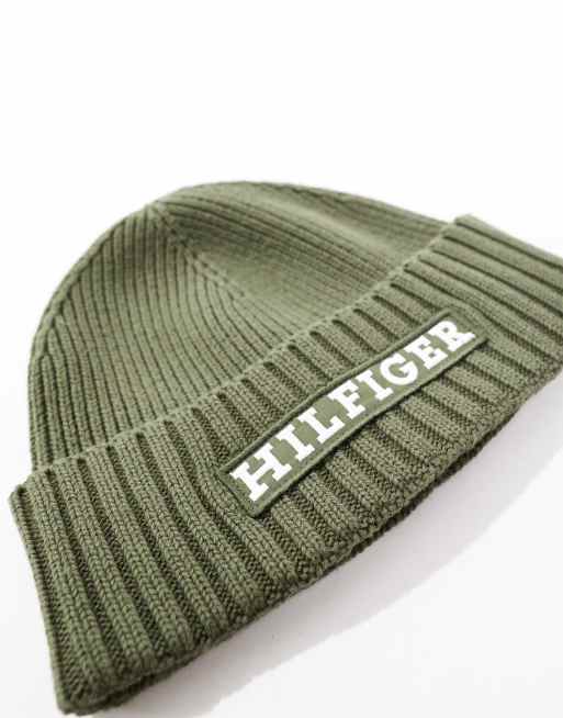 Tommy Hilfiger - Armygrøn hue med logo, 4 af 4
