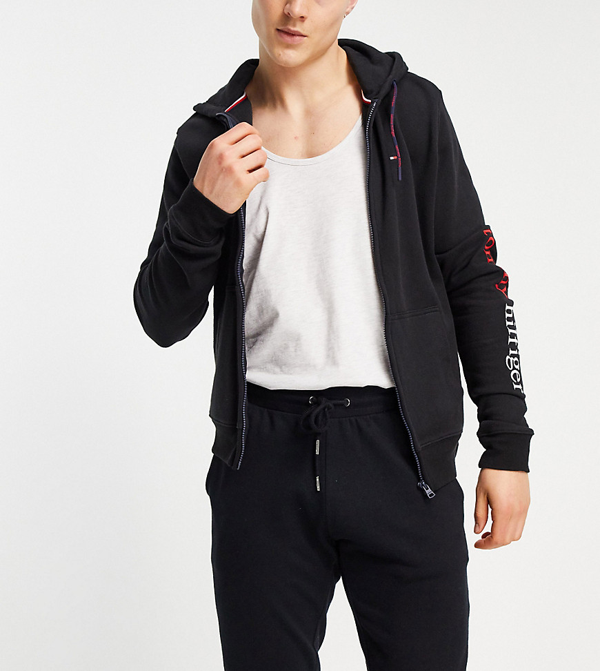 Tommy Hilfiger ASOS exclusive lounge hoodie with chest remix logo in black