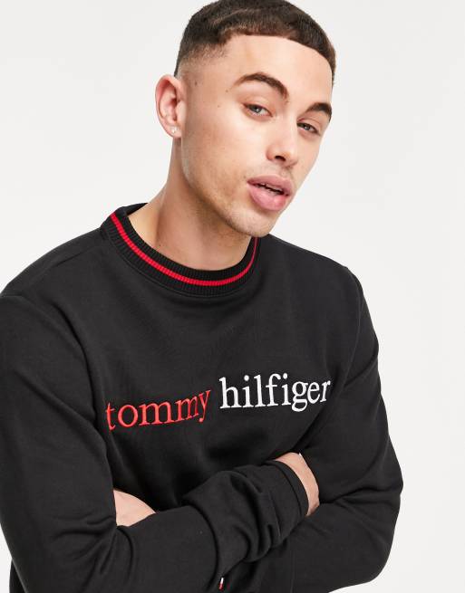 Tommy Hilfiger ASOS exclusive lounge sweatshirt with chest logo in black