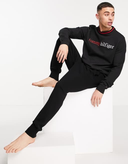 Tommy Hilfiger ASOS exclusive lounge sweatshirt with chest logo in black