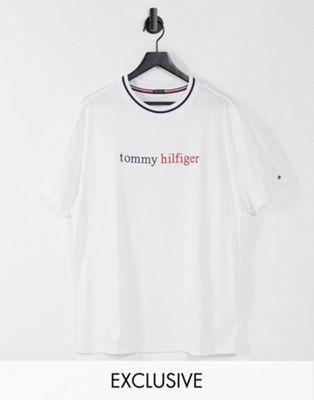 Tommy Hilfiger ASOS exclusive lounge t-shirt with chest remix logo in white