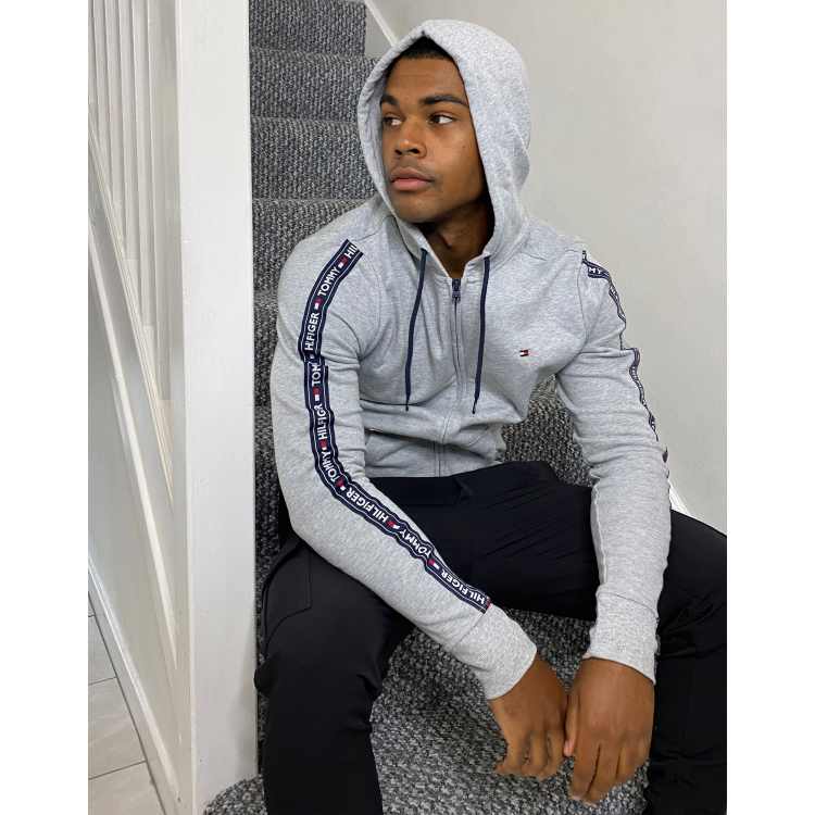 Tommy hilfiger lounge full store zip tape hoodie navy