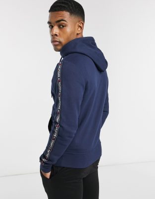 Tommy Hilfiger Authentic Full Zip Lounge Hoodie With Side Logo Taping in  Gray for Men