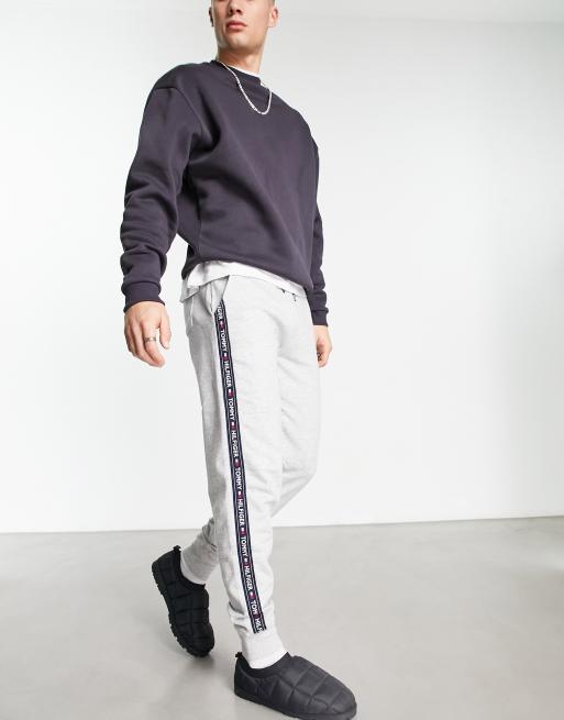 Tommy Hilfiger – Authentic – Gråmelerade mysbyxor med sidologga