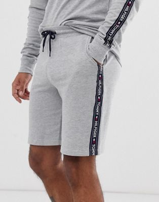 tommy hilfiger authentic sweat shorts side logo taping in grey marl