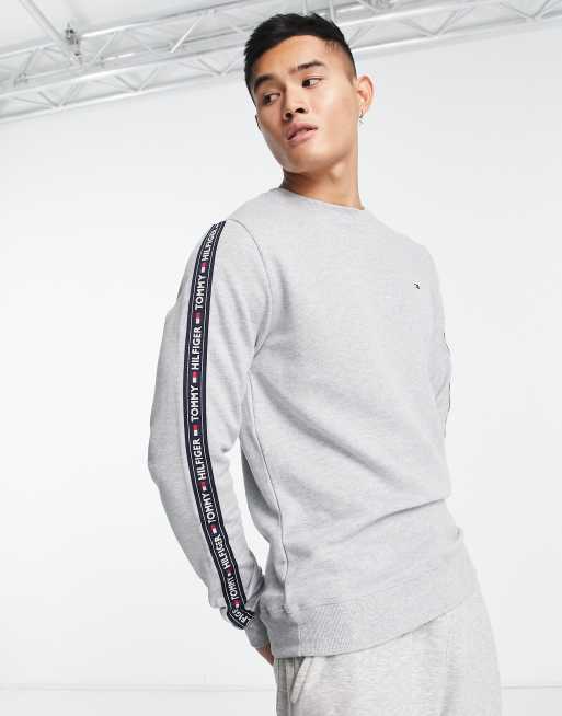 ASOS grey logo sweatshirt side lounge Hilfiger with | in authentic Tommy taping