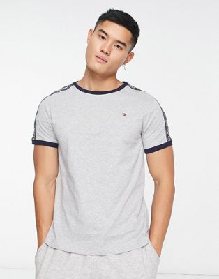 Tommy Hilfiger authentic lounge t-shirt side logo taping in gray | ASOS