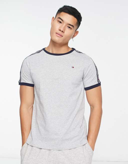 Tommy Hilfiger authentic lounge t-shirt side logo taping in grey | ASOS