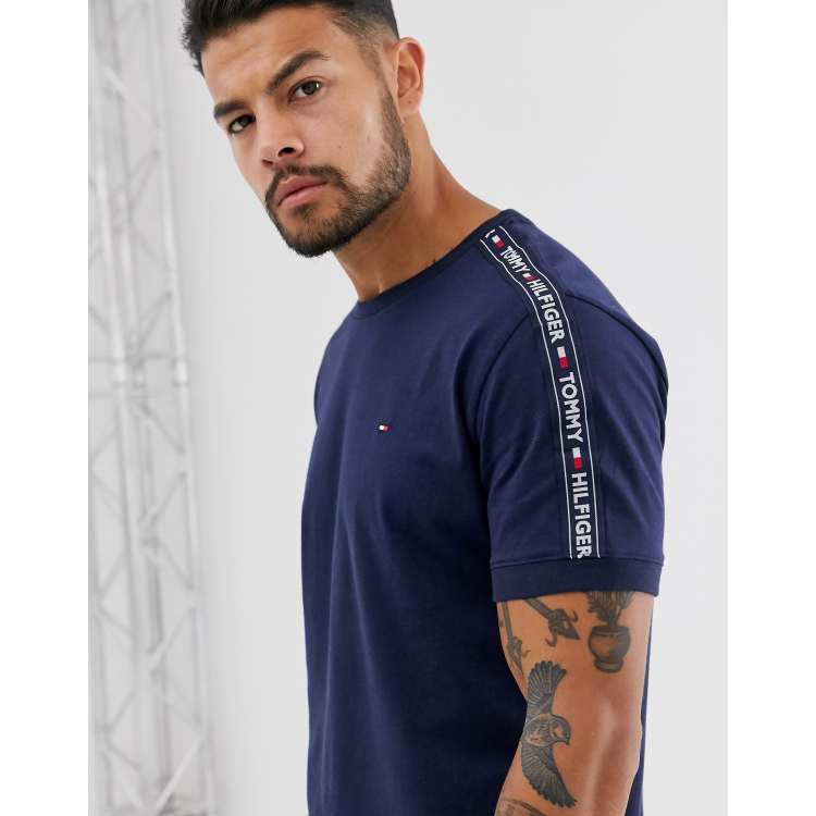 Tommy Hilfiger authentic lounge ASOS navy taping logo side in | t-shirt