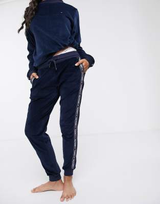 tommy hilfiger velour jogger pants