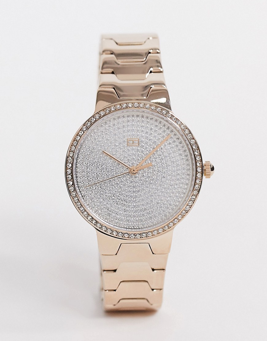 Tommy Hilfiger avery watch in diamante-Gold