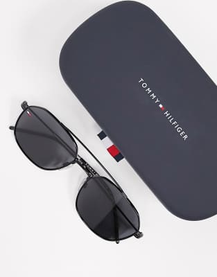 tommy hilfiger black aviator sunglasses