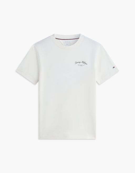 Tommy Hilfiger Back graphic jersey t-shirt in ivory petal, 5 of 6