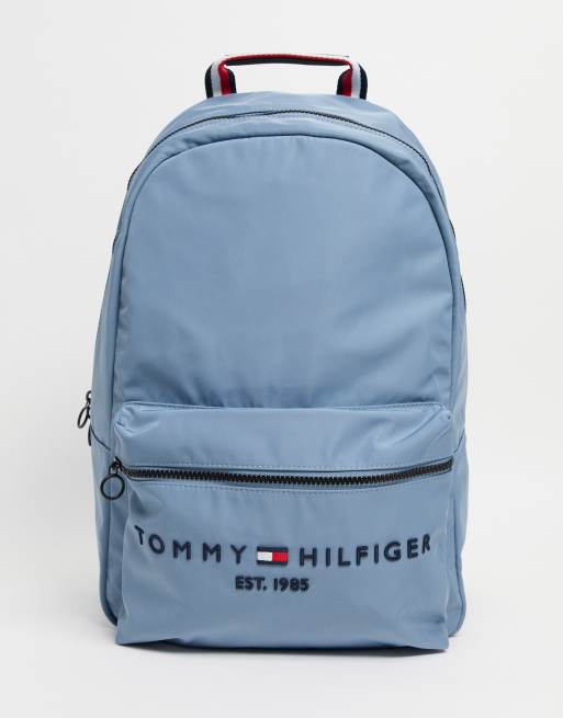 Tommy Hilfiger backpack with established logo in light blue | ASOS