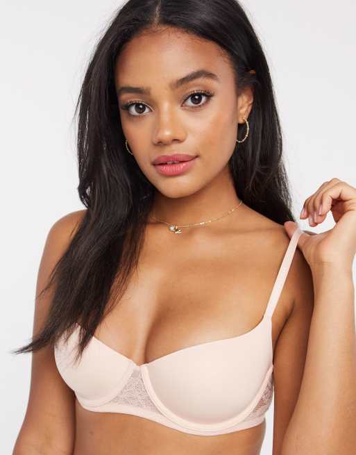 Tommy Hilfiger balconette bra in pale blush