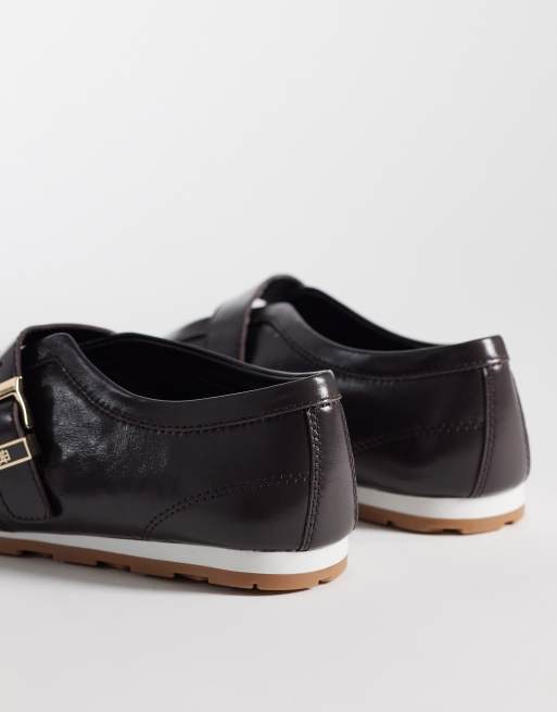 Tommy Hilfiger - Ballerina Mary Jane sneakers in bruin, 4 van 4