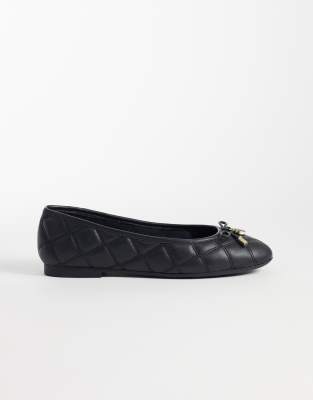 Ballerinas in Schwarz mit Steppmuster Schwarz 39