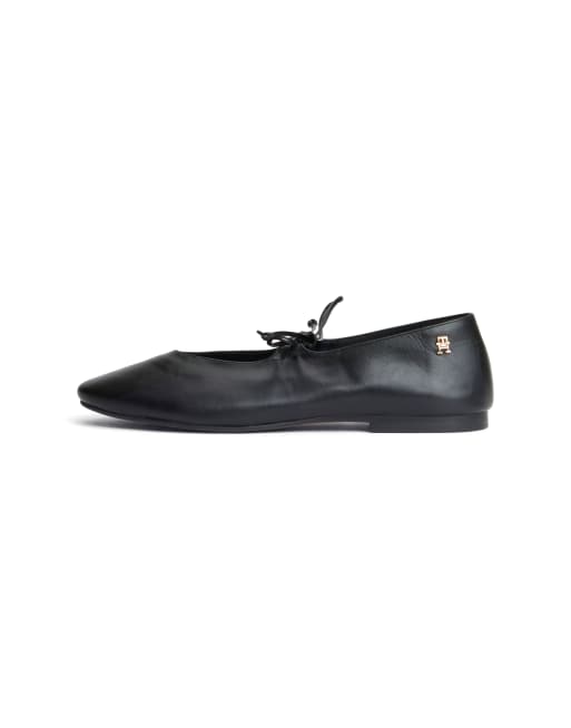 Tommy Hilfiger ballerines à lacets en cuir noires, 3 de 3