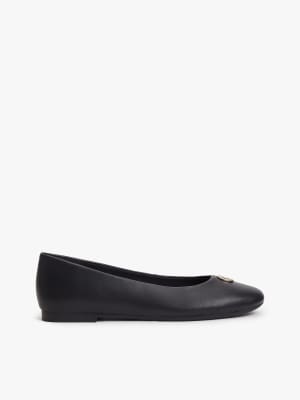 Ballerines en cuir à plaque monogramme TH - Noir 38