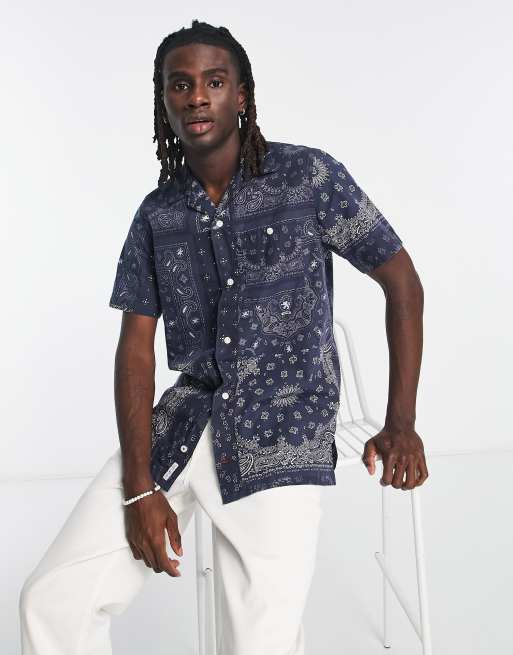 BANDANA PRINT SHORT SLEEVE SHIRT