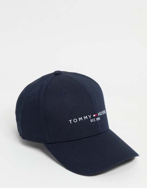 Tommy Hilfiger – Baseballkappe mit „Established“-Logo in Schwarz