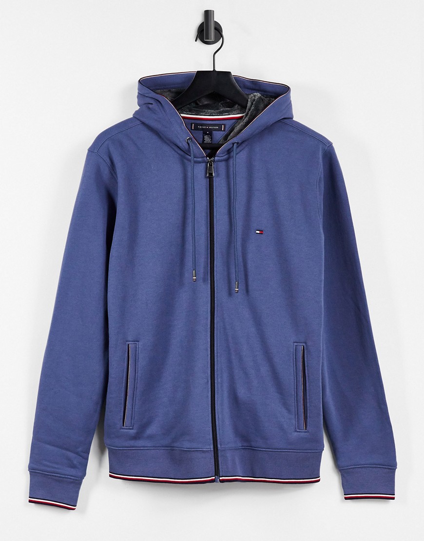 Tommy Hilfiger basic faux fur lined hoodie-Blues