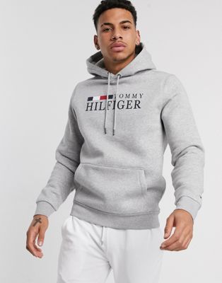 gray tommy hilfiger hoodie