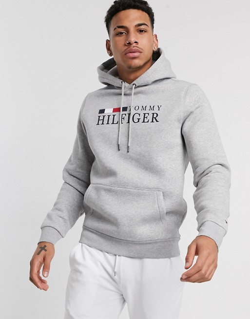 Tommy Hilfiger basic icon logo hoodie in light grey
