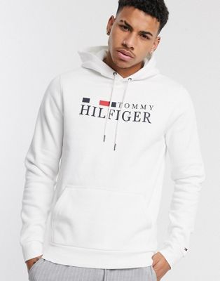 white tommy hoodie