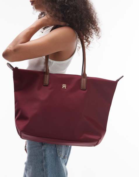 Tommy Hilfiger – Basic-Schultertasche in Burgunderrot - view 1