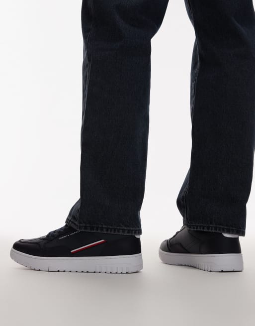 Tommy Hilfiger – Basket Core – Granatowe buty sportowe z logo z pasków , 4 z 5