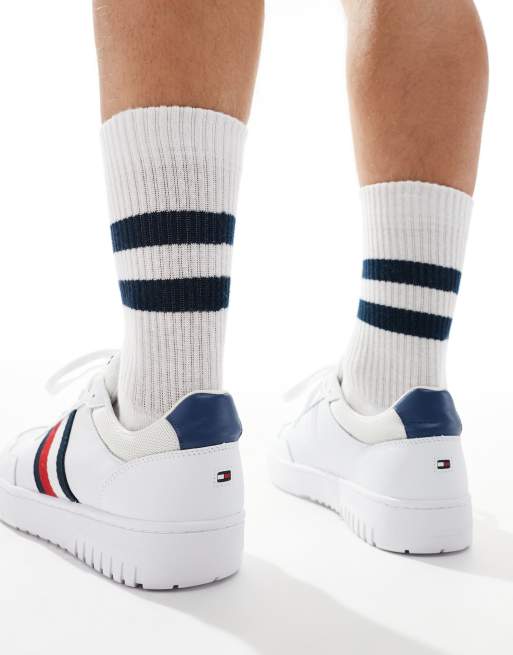 Tommy Hilfiger Basket lite sneakers in white, 4 of 5