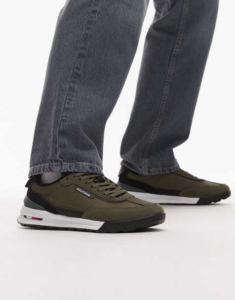 Tommy Hilfiger Basket retro runner sneakers in green - view 1