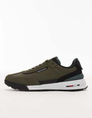 Tommy Hilfiger Basket Retro Runner Sneakers In Green