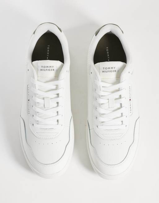 Tommy Hilfiger basketlædersneakers i hvid, 2 af 5