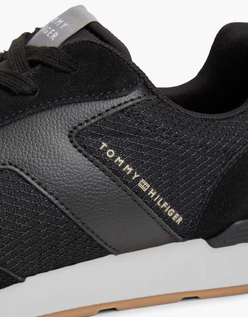 Tommy Hilfiger baskets à textures mixtes logo en gris hydrogène, 6 de 7
